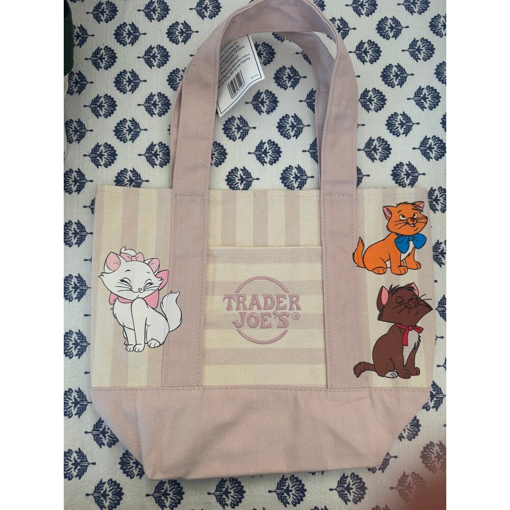 Disney Striped Marie Toulouse Berlioz Custom Made Trader Joes Mini Tote - Picture 2 of 6